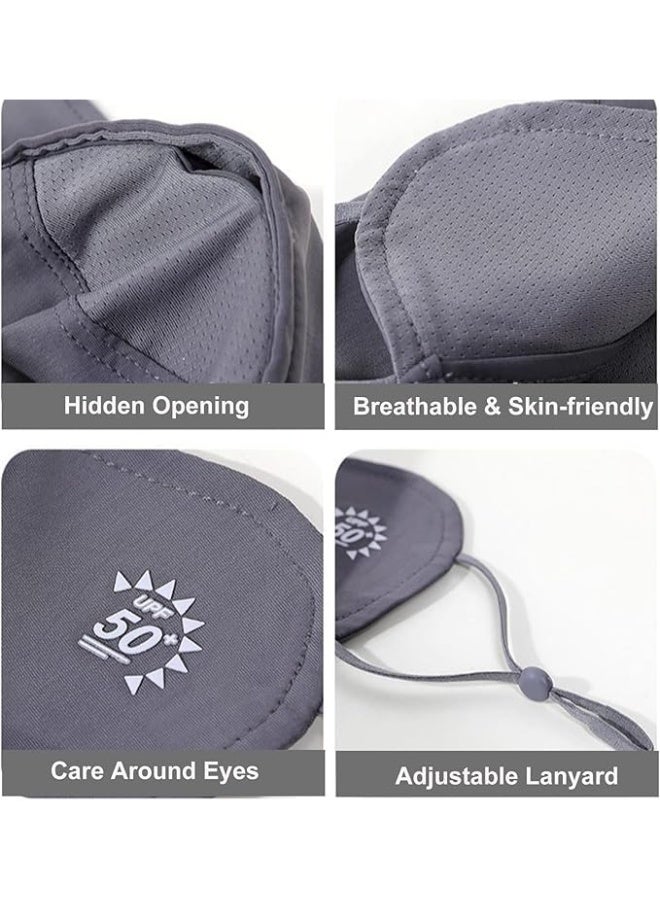 ChicAbode 2Pcs UV Face Mask, Sun Masks for Women, Cooling Breathable Face Cover for Outdoors, Washable Reusable (Pink+Gray) - Image 5